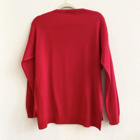 CCK Style Womens Blush Wool-Blend V-Neck Sweater Size 36 Large‎ Red - Picture 9 of 9